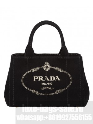 Prada Denim Tote 1BG439 Black