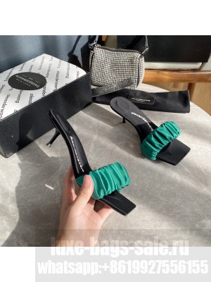 Alexander Wang julie scrunchie  heel 5cm in satin Green 2022 Collection
