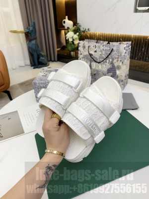Dior D-Wander Oblique Slide Sandals White 2021 Collection