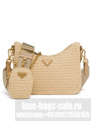 Prada Re-Edition 2005 Raffia Bag 1BH204 Apricot