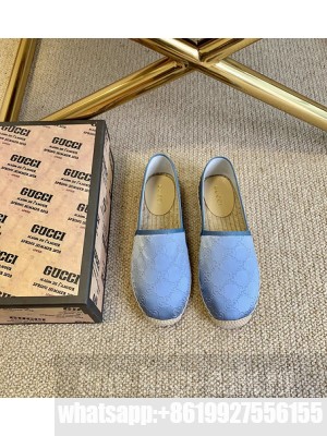 GUCCI SIGNATURE LEATHER ESPADRILLES BLUE 05