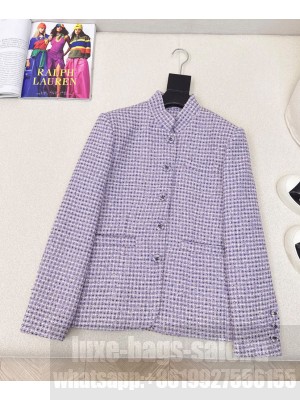 Chanel Women's Tweed Jacket Purple