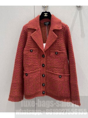 Chanel Women's Knitted Jacket Red