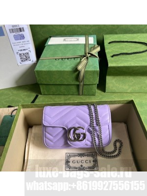 Gucci GG Marmont matelasse super mini bag 476433 Lilac