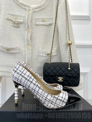 Chanel Pearl Heel 8.5cm Pumps 014