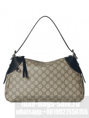 Gucci GG Emblem series medium shoulder bag 815216 Black