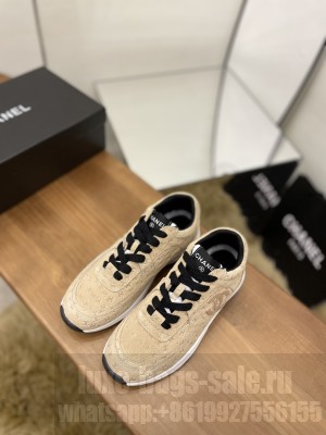 Chanel Women's G39230 Printed Suede Calfskin Sneakers 07