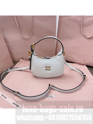 MIU MIU Original Leather Top Handle Bag 5BC161 white