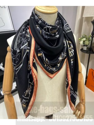 Hermes Women's Complication Equestre Scarf Black