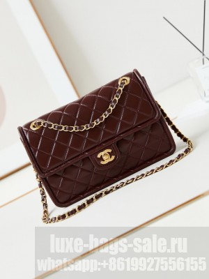 CHANEL FLAP BAG Lambskin AS4686 Dark Burgundy
