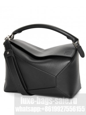 Loewe Large Puzzle Bag In Classic Calfskin Black