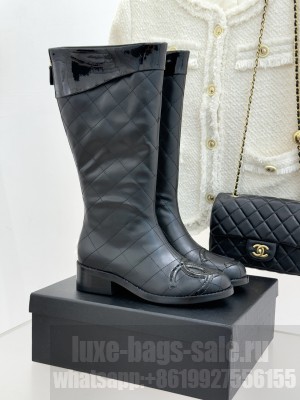 Chanel Quilted CC Lambskin High Boot 06