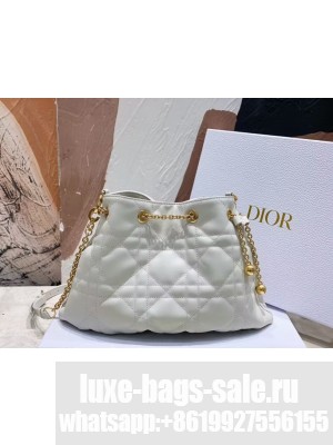 MEDIUM DIOR AMMI BAG Sand white Supple Macrocannage Lambskin M22566F