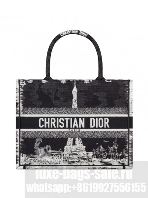 Christian Dior Medium Dior Book Tote Black
