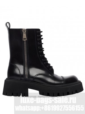 Balenciaga Women's Tractor 20mm Lace-Up Boot Black