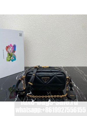 Prada Leather shoulder bag 1BH197 black