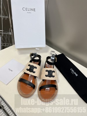 CELIE FLAT SANDALS IN RAFFIA & CALFSKIN 09