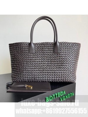 Bottega Veneta Large intreccio leather tote bag 608811 Coffee
