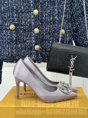 Louis Vuitton LV Initials accessory Satin Pump Grey