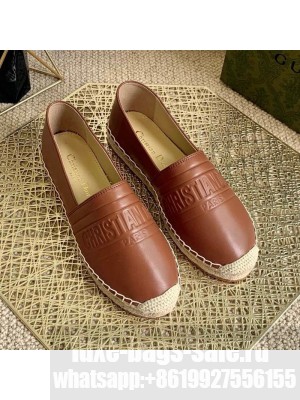 Dior Granville Espadrilles in Dark Brown Embossed Lambskin Spring/Summer 2021 Collection