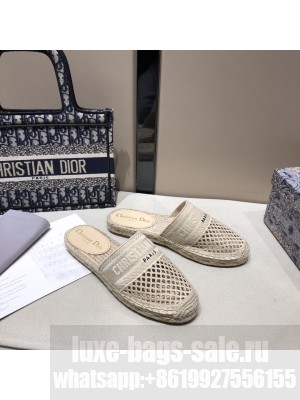 DIOR GRANVILLE ESPADRILLE OPEN BACK BLACK Mesh Embroidery