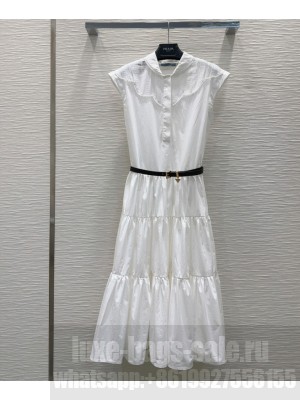 Prada Women's Lace Long Vest Dress White