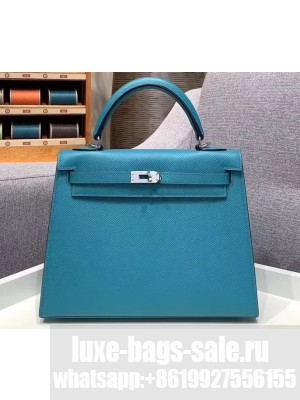 Hermes Kelly 25cm Bag in Original Epsom Leather Turquoise
