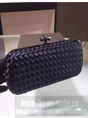 Bottega Veneta stretch knot clutch 8651# black