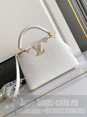 Louis Vuitton Capucines Crocodile pattern BB M86154 WHITE
