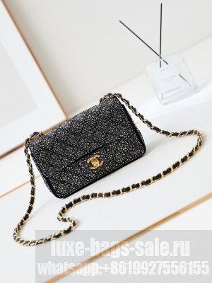 Chanel MINI CLASSIC HANDBAG imitation crystal chain bag A69900 black