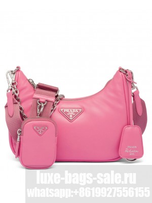 Prada Padded Nappa-leather Prada Re-Edition 2005 Shoulder Bag 1BH204 Pink