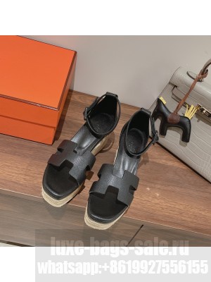HERMES HEEL 8.5CM PLATFORM 5CM ELDA WEDGE ESPADRILLES 02