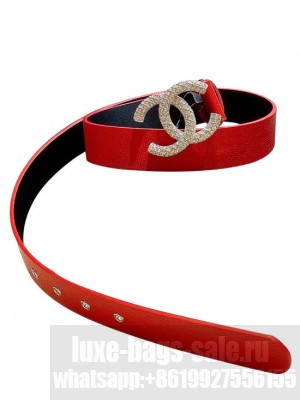 Chanel Cowhide Belt Red