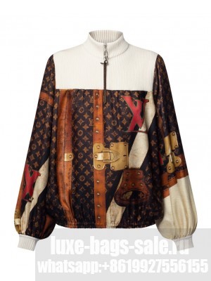 Louis Vuitton Women's LV Trunk Rib Collar Blouse Cream