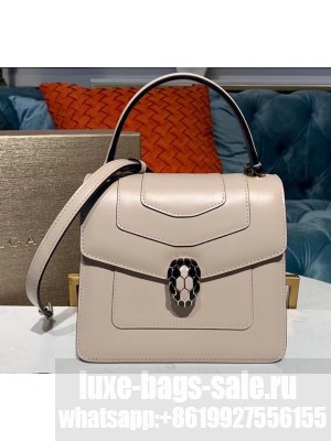 Bvlgari Serpenti Forever 18cm Crossbody Top Handle Bag Nude/Turquoise 2019