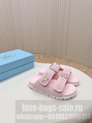 Prada Crochet Cage Slide Flat 2024 Pink