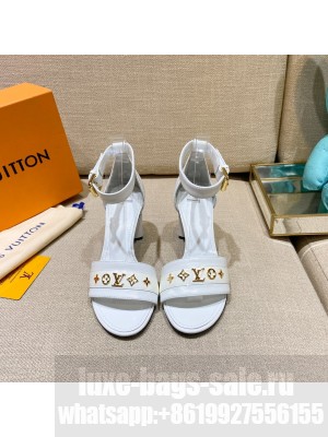Louis Vuitton Silhouette Leather Sandals 8cm 1A958C White 2022 Collection