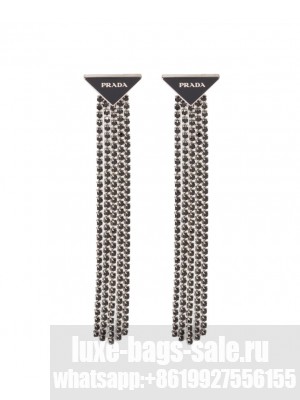 Prada Women's Symbole Drop Earrings Black