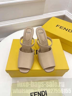 FENDI FIRST 85mm Beige leather high-heeled sandals 2022 Collection