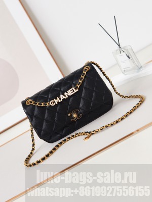 CHANEL 24P SMALL FLAP BAG AS4740 black