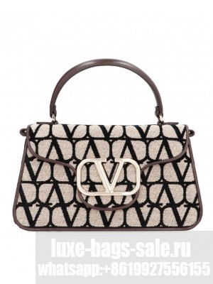 Valentino Iconographe Loco Boston Top-Handle Bag Coffee