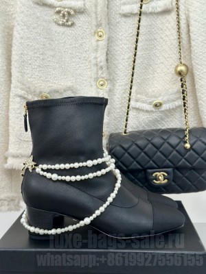 Chanel Women's Short Boots G45794 Black 2024 