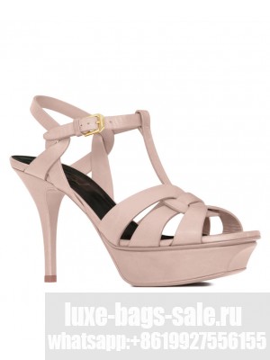 Saint Laurent Women's Tribute Platform Sandals In Smooth Leather Pink