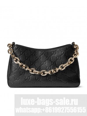 Gucci GG Emblem Small Shoulder Bag 815263 Black
