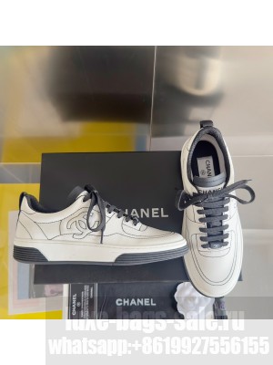 Chanel Printed Calfskin Sneaker G46082 White 01 2025
