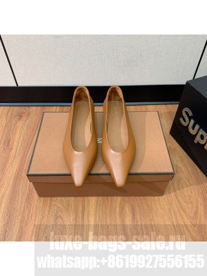 Loro Piana Rebecca Ballerinas Calfskin Brown