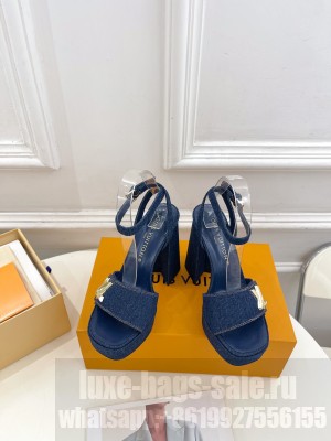 Louis Vuitton Shake Platform Sandals 12cm in Denim Blue 2024