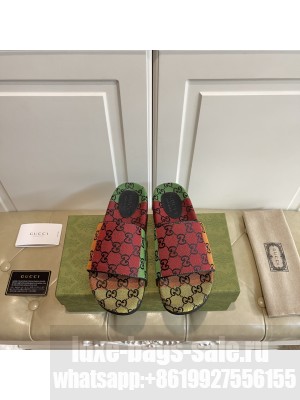GUCCI Women's platform slide sandal 623212 Multicolor 2021 Collection