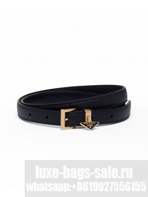 Prada Saffiano Leather Belt Black