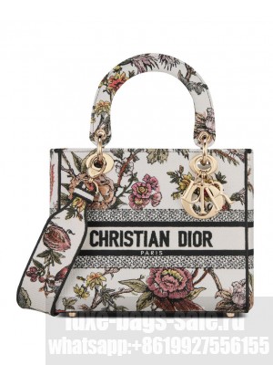 Christian Dior Medium Lady D-Lite Bag Cream